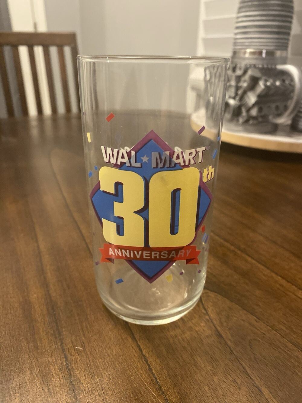 Coca-Cola Classic Walmart 30th Anniversary 5.76” Glass - Libbey 1992 Vintage